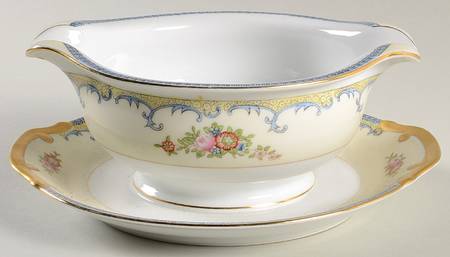 MEI384 Round Gravy Boat/Attached Underplate