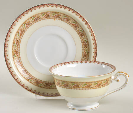 MEI93 (Gold Trim) Footed Cup & Saucer Set by Meito