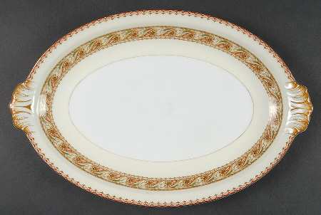 MEI93 (Gold Trim) 13" Oval Serving Platter