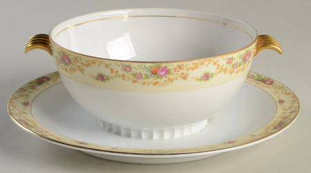 Modern Windsor Round Gravy Boat w/Attached Underplate No Lid