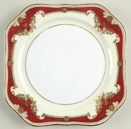 Muriel (Red Border) Square Salad Plate
