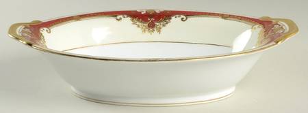 Muriel (Red Border) 11" Oval Vegetable Bowl