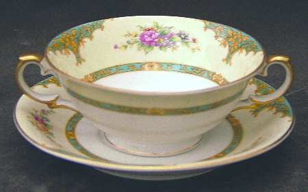 Niles Footed Cream Soup Bowl & Saucer Set