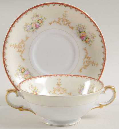 Ogden Footed Cream Soup Bowl & Saucer Set