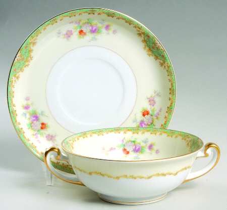 Orion Footed Cream Soup Bowl & Saucer Set