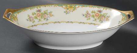Paris Green 11" Oval Vegetable Bowl