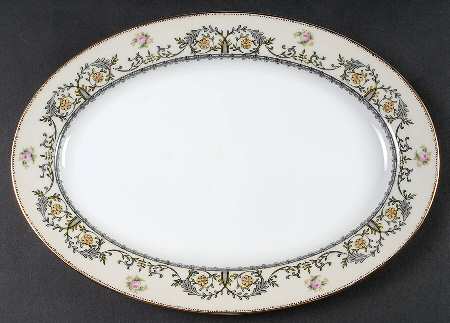 Paris Dark Gray 12" Oval Serving Platter