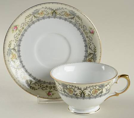 Paris Dark Gray Footed Cup & Saucer Set