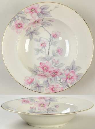 Pink Radiance  Rim Soup Bowl