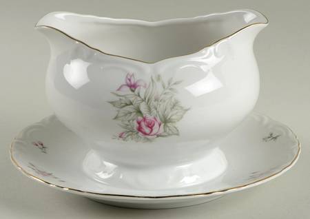 Rose Lane Gravy Boat with Attached Underplate