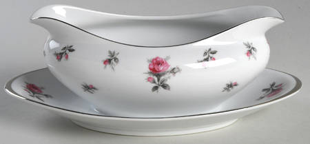 Rosechintz Gravy Boat with Attached Underplate