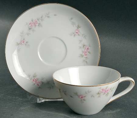 Rose Vine Flat Cup & Saucer Set