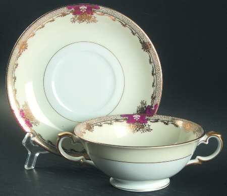 Savona (Empire Shape) Footed Cream Soup Bowl & Saucer Set