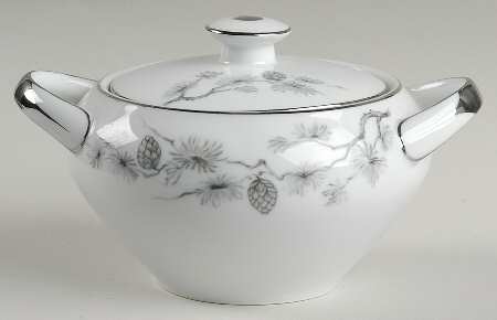 Silver Pine Sugar Bowl & Lid