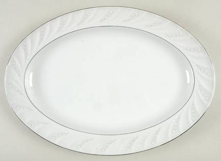 Snow Rose 16" Oval Serving Platter