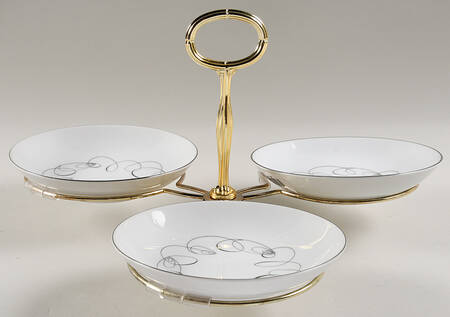 Tempo 7" x 12" 3-Part Relish & Metal Stand (FR) HC