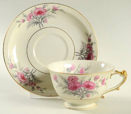Thistle (Empire Shape) Footed Cup & Saucer Set