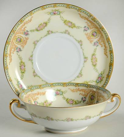 Trianon Footed Cream Soup Bowl & Saucer Set