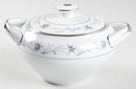 Troy (Blue & Pink Floral) Sugar Bowl & Lid