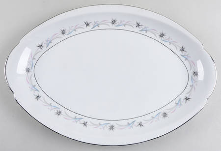 Troy (Blue & Pink Floral) 16" Oval Serving Platter