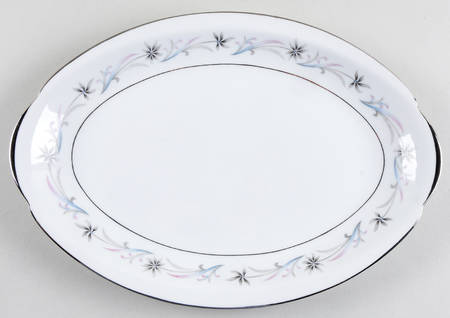 Troy (Blue & Pink Floral) 12" Oval Serving Platter