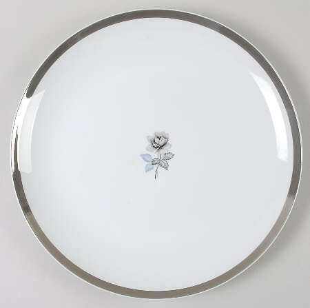Twilight Rose (Thick Platinum Band) 12" Chop Plate (Round Platter)