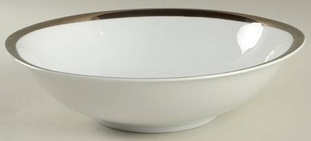 Twilight Rose (Thick Platinum Band) 9" Round Vegetable Bowl