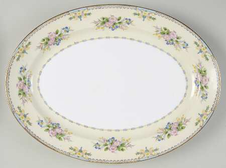 Virginia (No Floral Center) 16" Oval Serving Platter