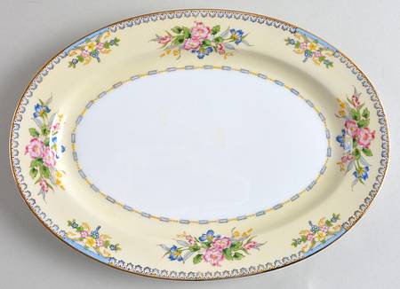 Virginia (No Floral Center) 11" Oval Serving Platter