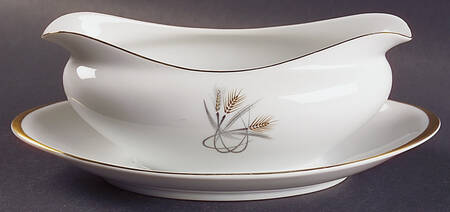 Wheat Gravy Boat with Attached Underplate