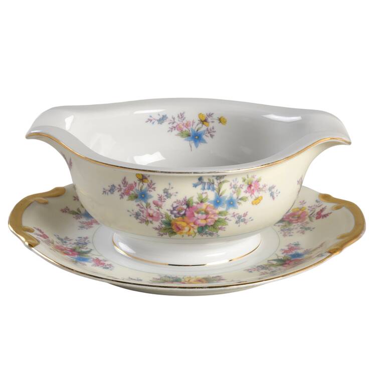 York Gravy Boat with Attached Underplate