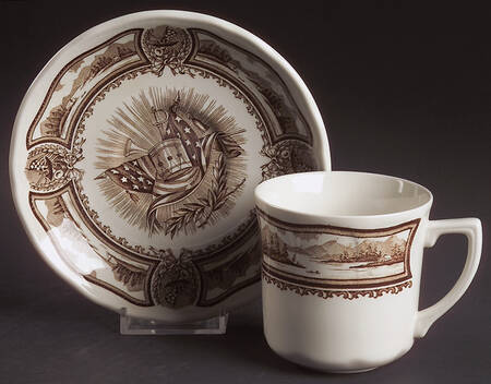 Americana Brown Flat Cup & Saucer Set