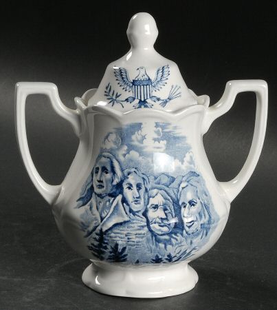 America Hurrah Sugar Bowl & Lid