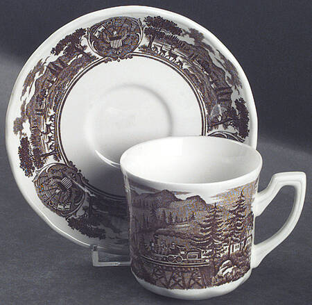 American Legend Brown Flat Cup & Saucer Set