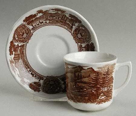American Legend Brown Flat Cup & Saucer Set