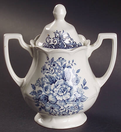 Avondale Blue Sugar Bowl & Lid