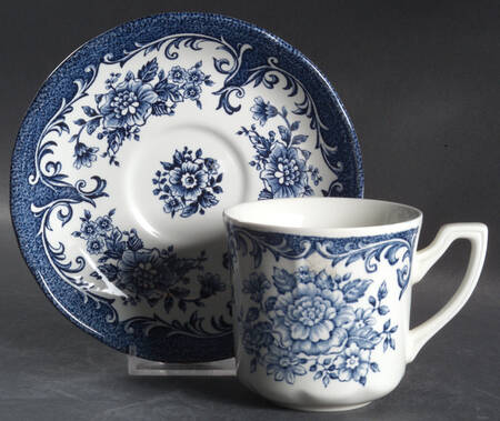 Avondale Blue Flat Cup & Saucer Set