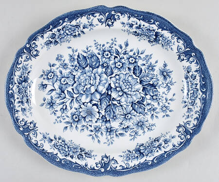Avondale Blue 12" Oval Serving Platter
