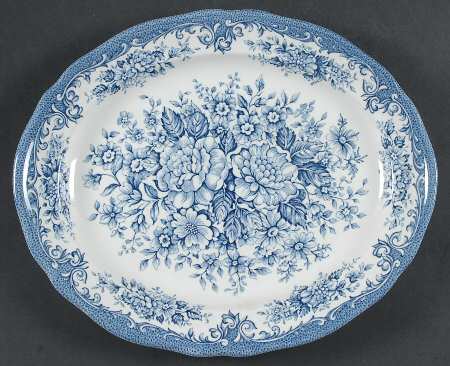 Avondale Blue 11" Oval Serving Platter