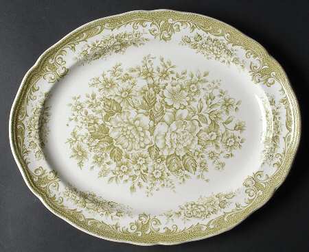 Avondale Green 14" Oval Serving Platter