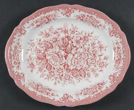 Avondale Pink 12" Oval Serving Platter