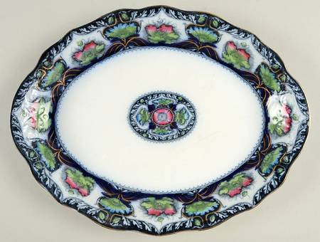 Balmoral Blue Multicolor 14" Oval Serving Platter