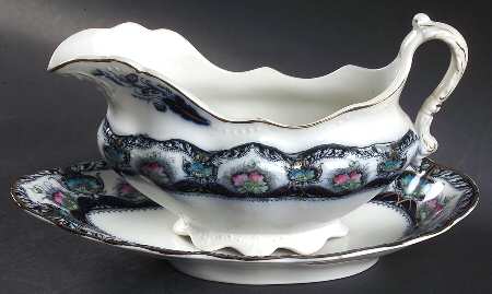 Balmoral Blue Multicolor Gravy Boat & Underplate/Relish