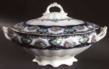 Balmoral Blue Multicolor Oval Tureen & Lid