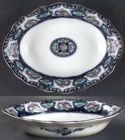 Balmoral Blue Multicolor 10" Oval Vegetable Bowl