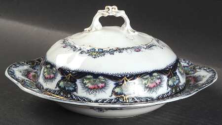 Balmoral Blue Multicolor Round Covered Butter