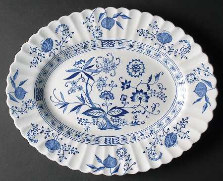 Blue Nordic 14" Oval Serving Platter