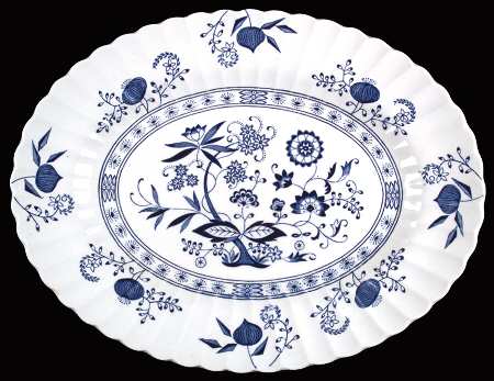 Blue Nordic 15" Oval Serving Platter