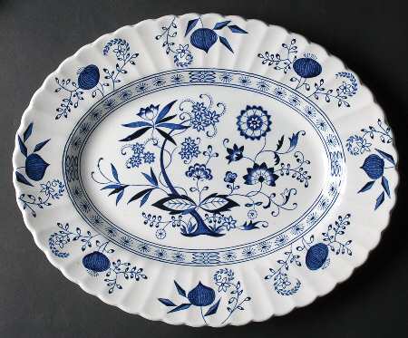 Blue Nordic 13" Oval Serving Platter