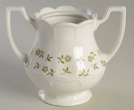 Blossom Time Green Sugar Bowl No Lid by J & G Meakin